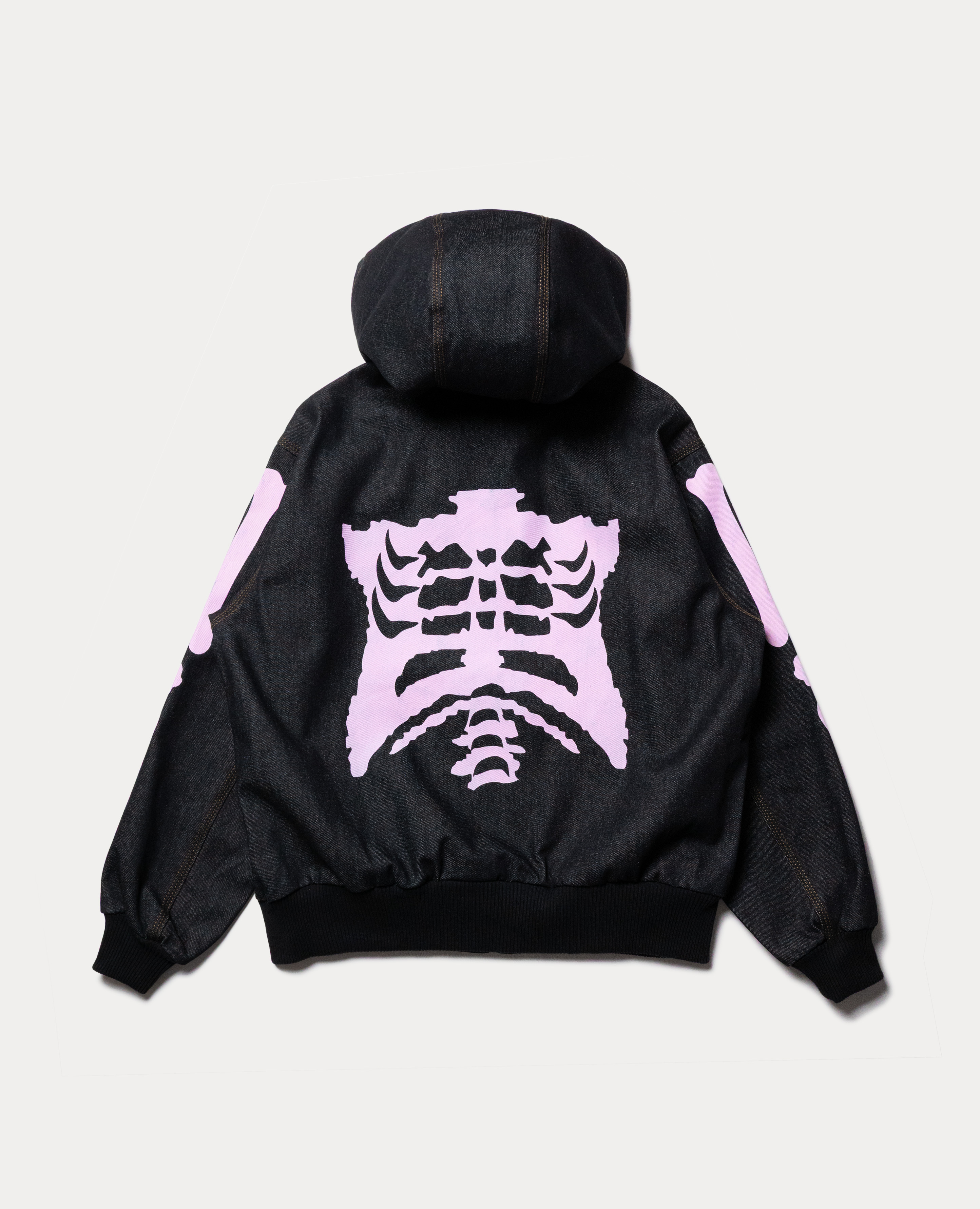 9090 Bone Rigid Denim Zip Hoodie