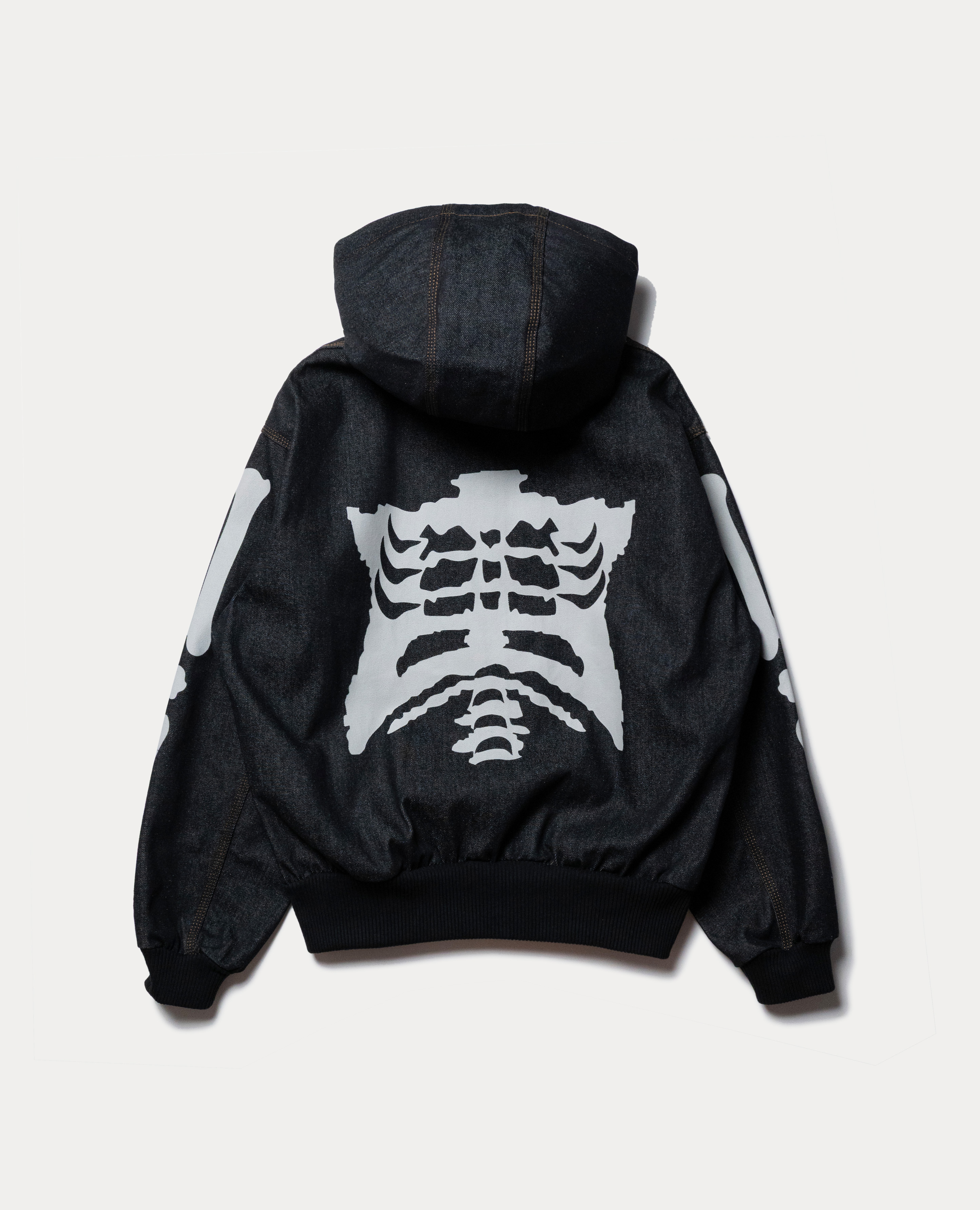 9090 Bone Rigid Denim Zip Hoodie