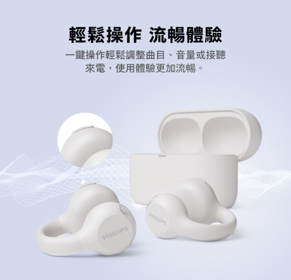 【PHILIPS 飛利浦 】 AI麥克風長續航耳夾式無線藍牙耳機 TAQ20006