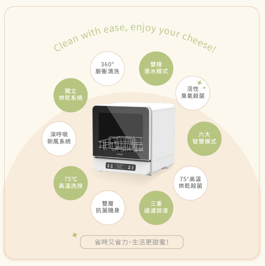 限時首推優惠| DIKE HKE700 全自動臭氧烘乾洗碗機4