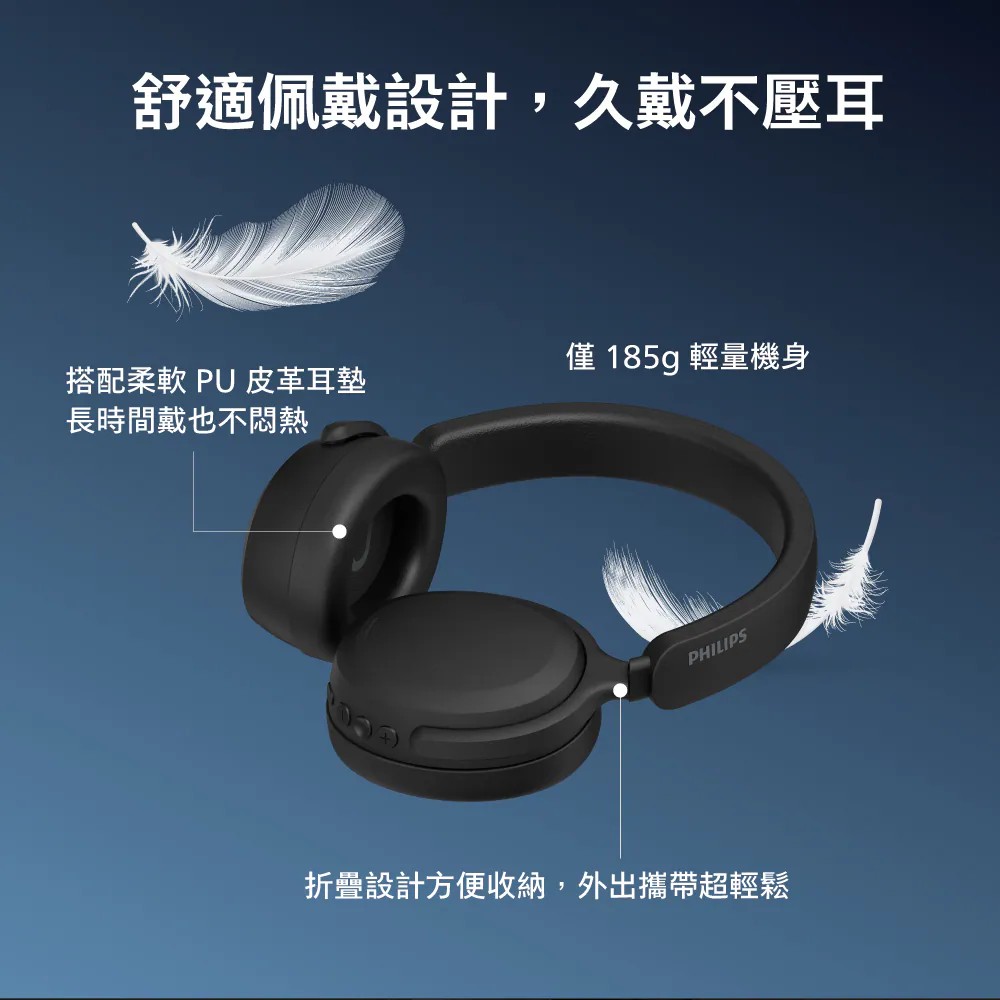 【PHILIPS 飛利浦】無線藍牙耳罩式耳機 TAH23005