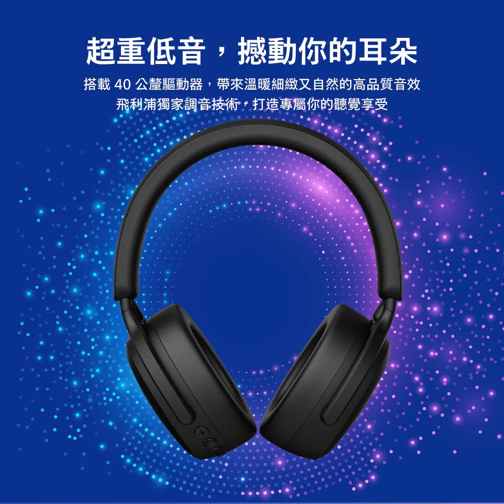 【PHILIPS 飛利浦】無線藍牙耳罩式耳機 TAH23003