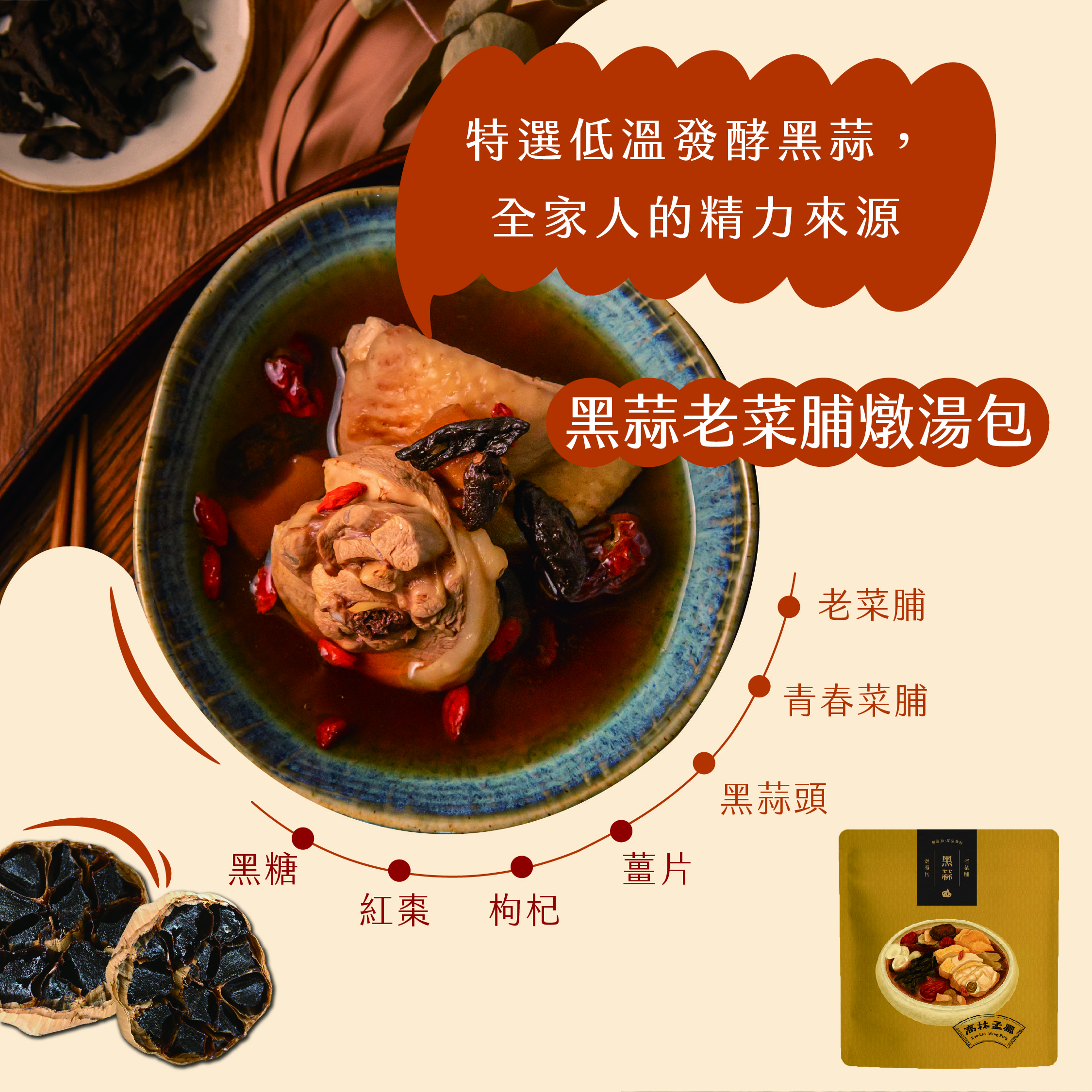 【高林孟鳳】老菜脯便利燉湯包 2包免運組12