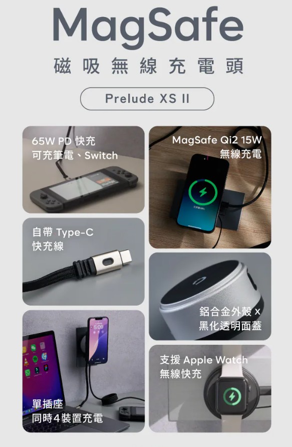 史上最強新世代快充電源【Prelude XS II MagSafe 磁吸無線充電源供應器】4