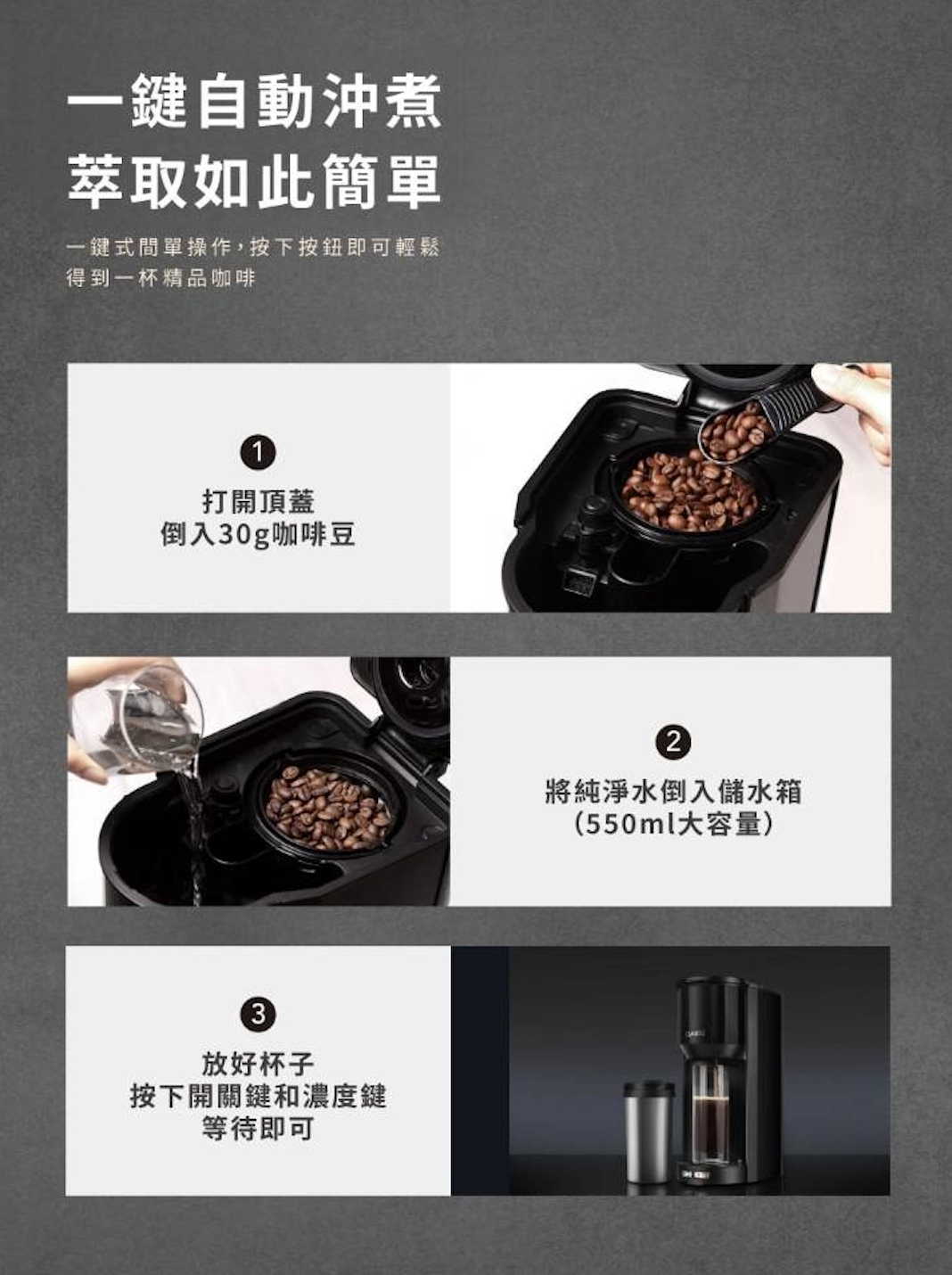 【CLAIRE】獨享自動研磨咖啡機 CHM-H01AK14