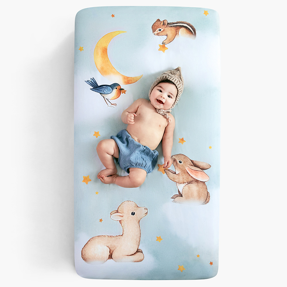 美國RookieHumans 嬰兒床純棉絲柔床包 (晚安仙境)