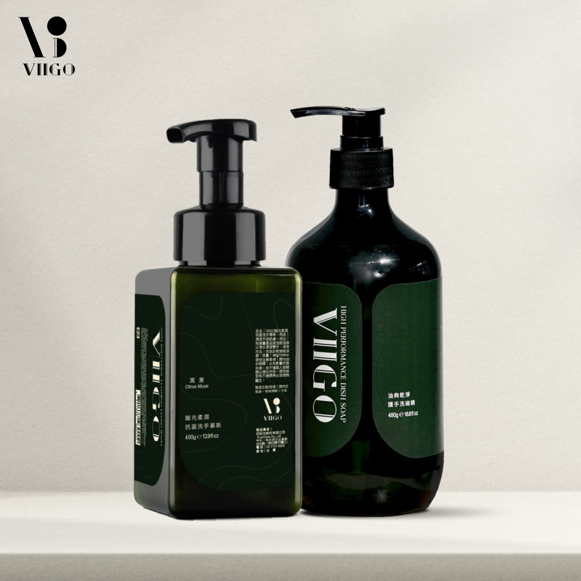 VIIGO 廚房好幫手(油夠乾淨護手洗碗精+柔潤抗菌洗手慕斯)1