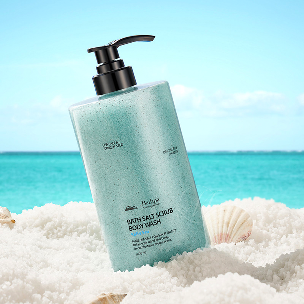韓國BATHPA海鹽精油去角質沐浴乳1000ml 一組2瓶2