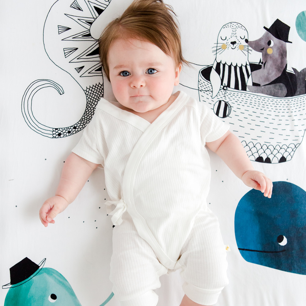 美國RookieHumans 嬰兒床純棉絲柔床包 (深海愛戀)4