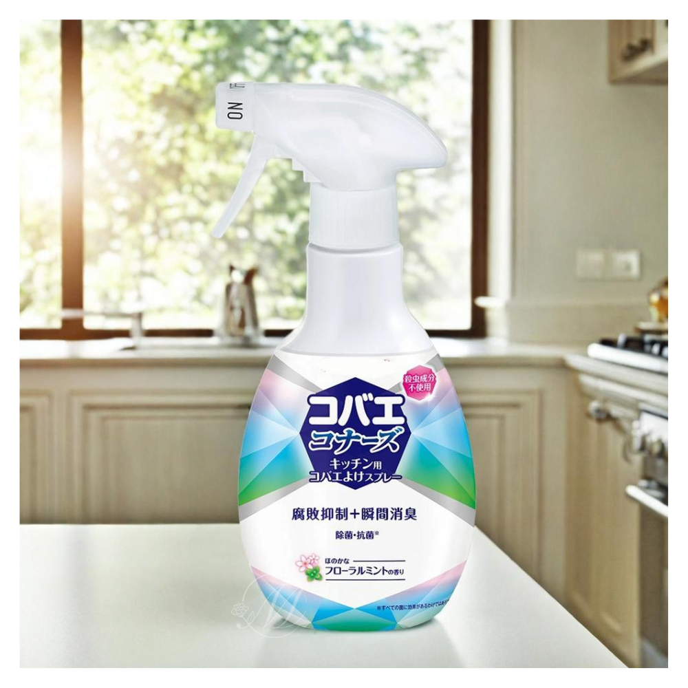 日本KINCHO金鳥廚餘果蠅防制噴霧-花香薄荷250ml 一組3入2