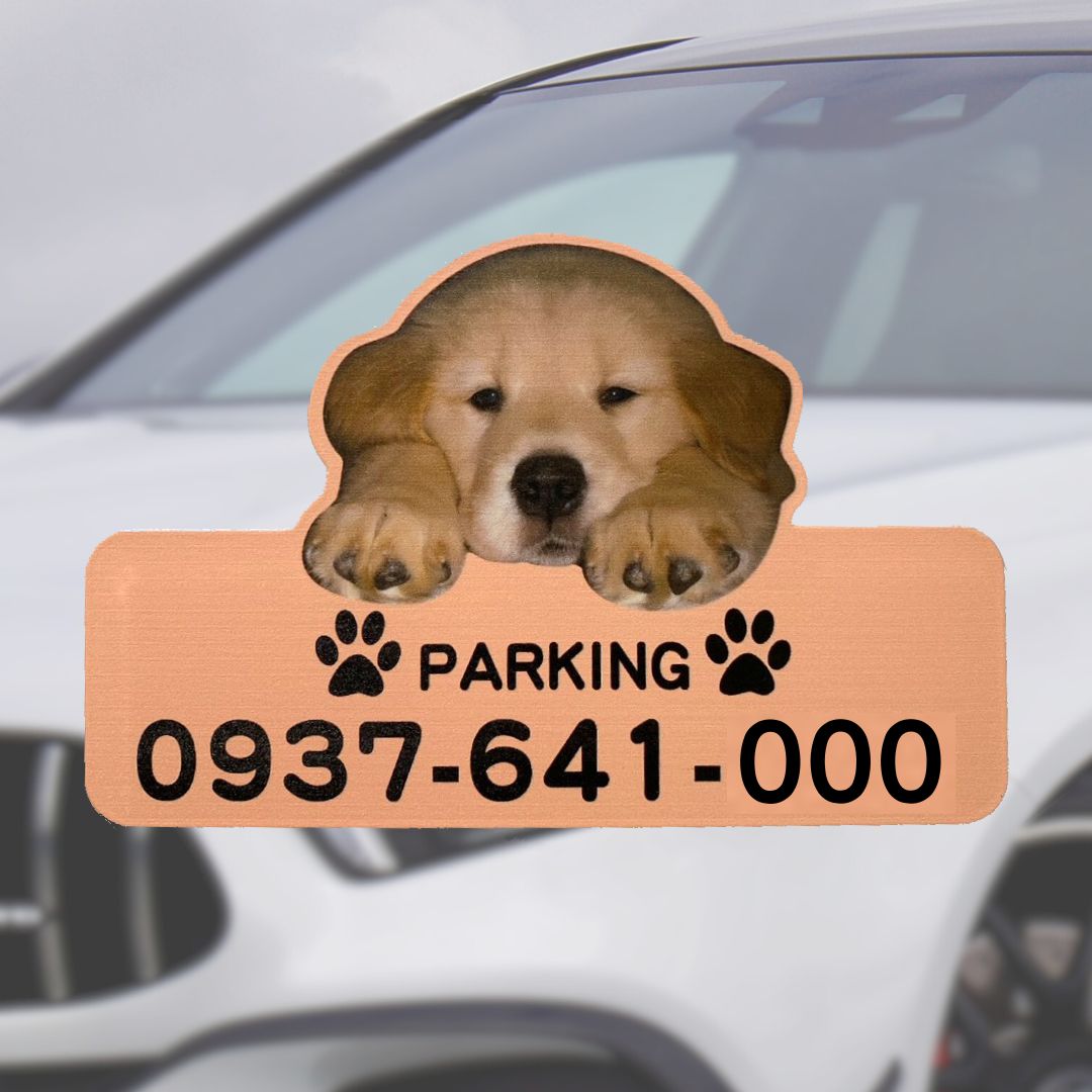 【可客製化】水晶壓克力停車號碼牌+送磁鐵支架