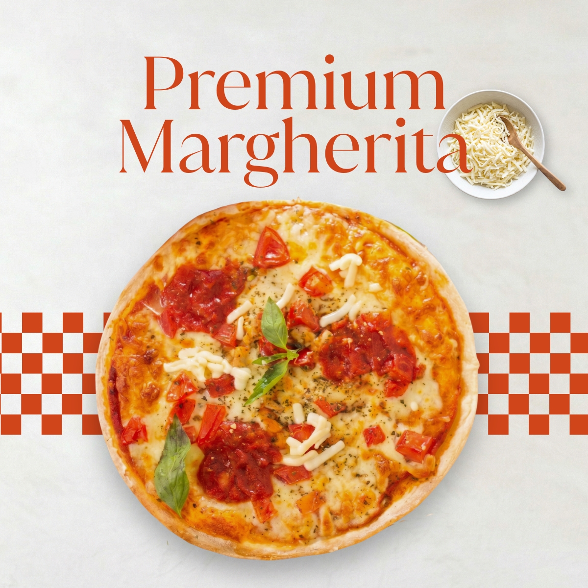 豪華瑪格麗特 (奶素) (11吋) Premium Margherita Pizza1