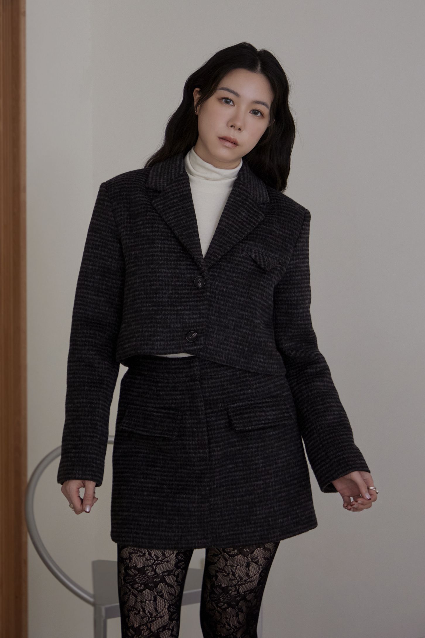 高級質感混毛短裙