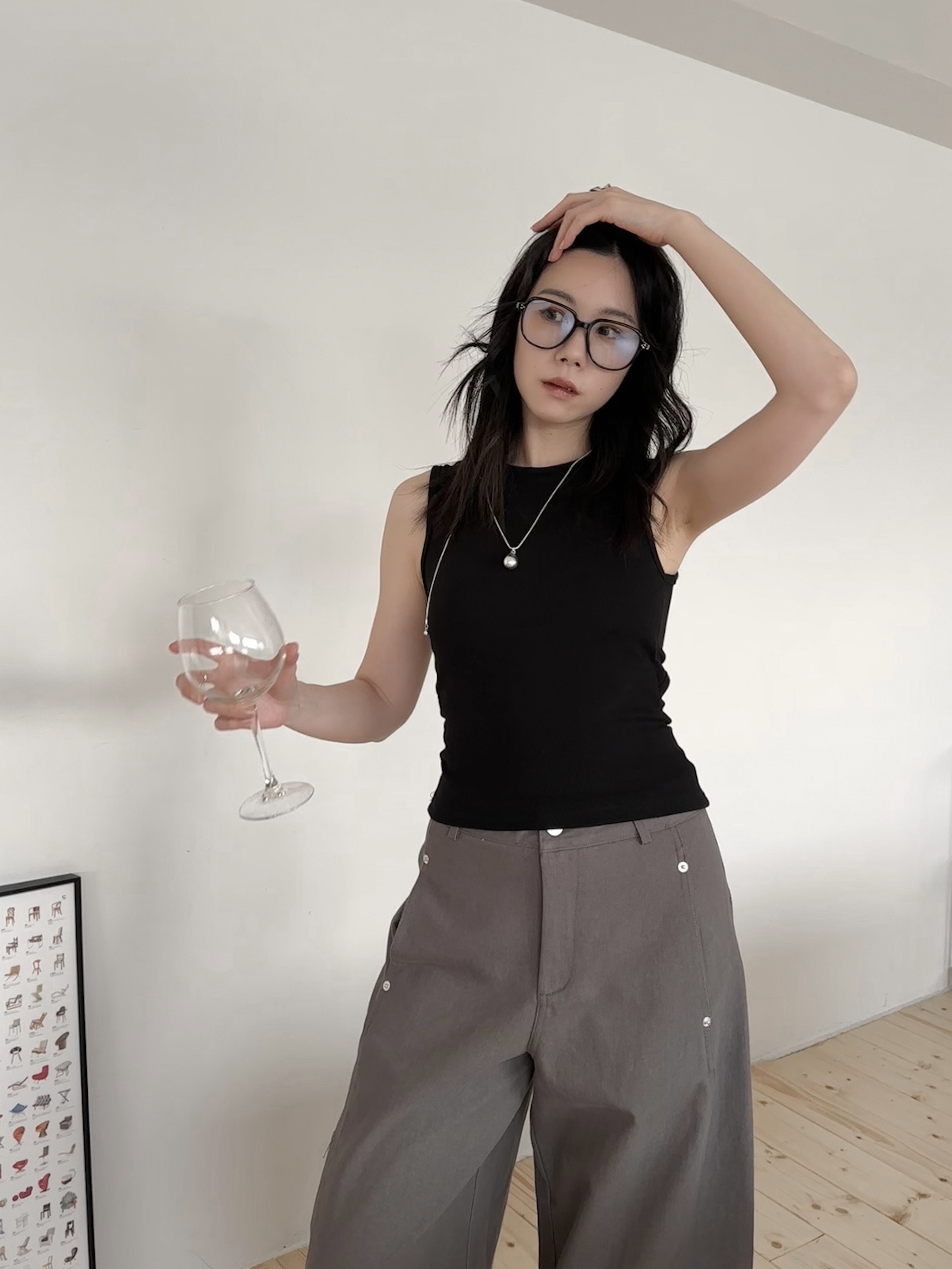 後背小挖空彈力棉Bra背心