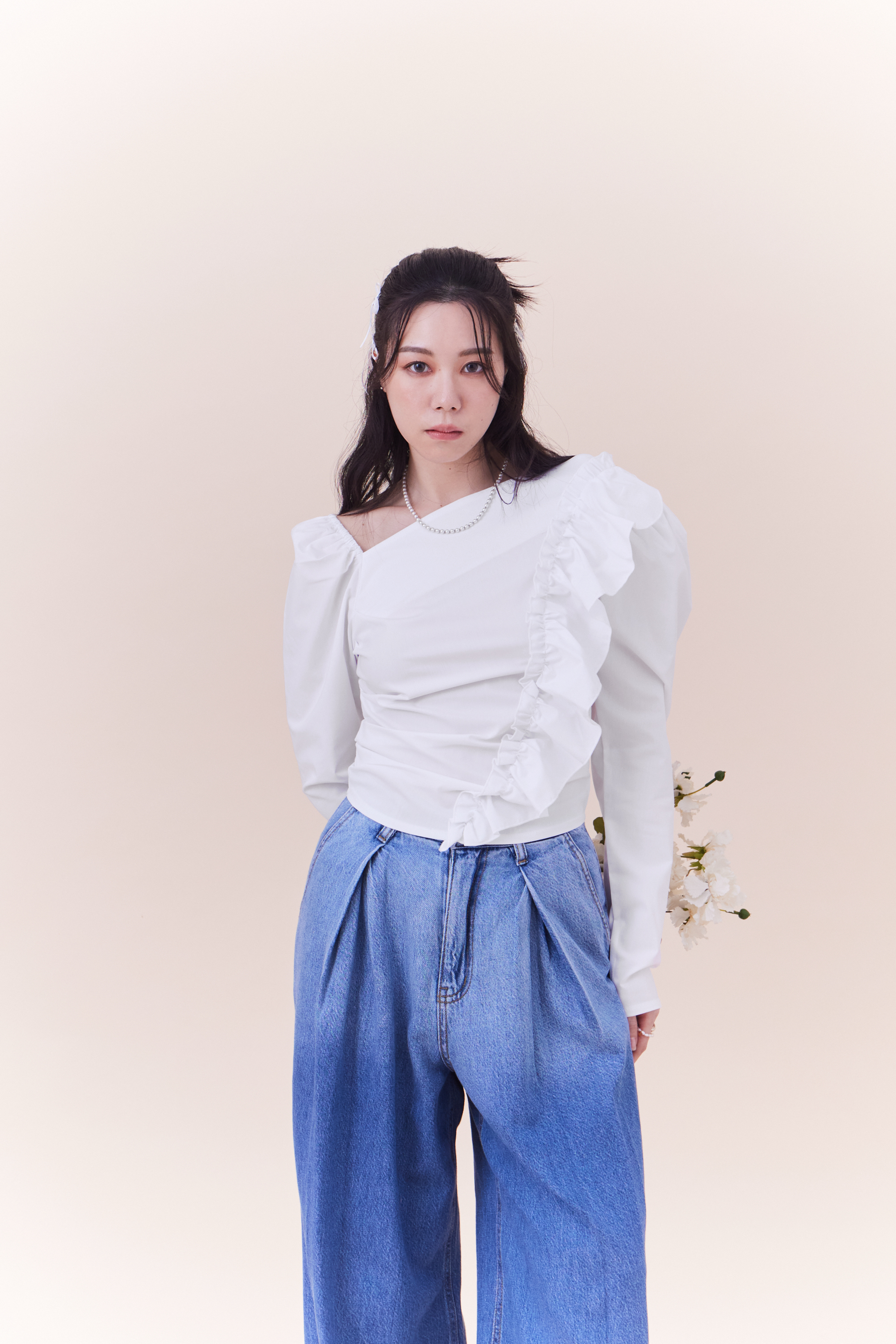 高級感荷葉設計約會上衣