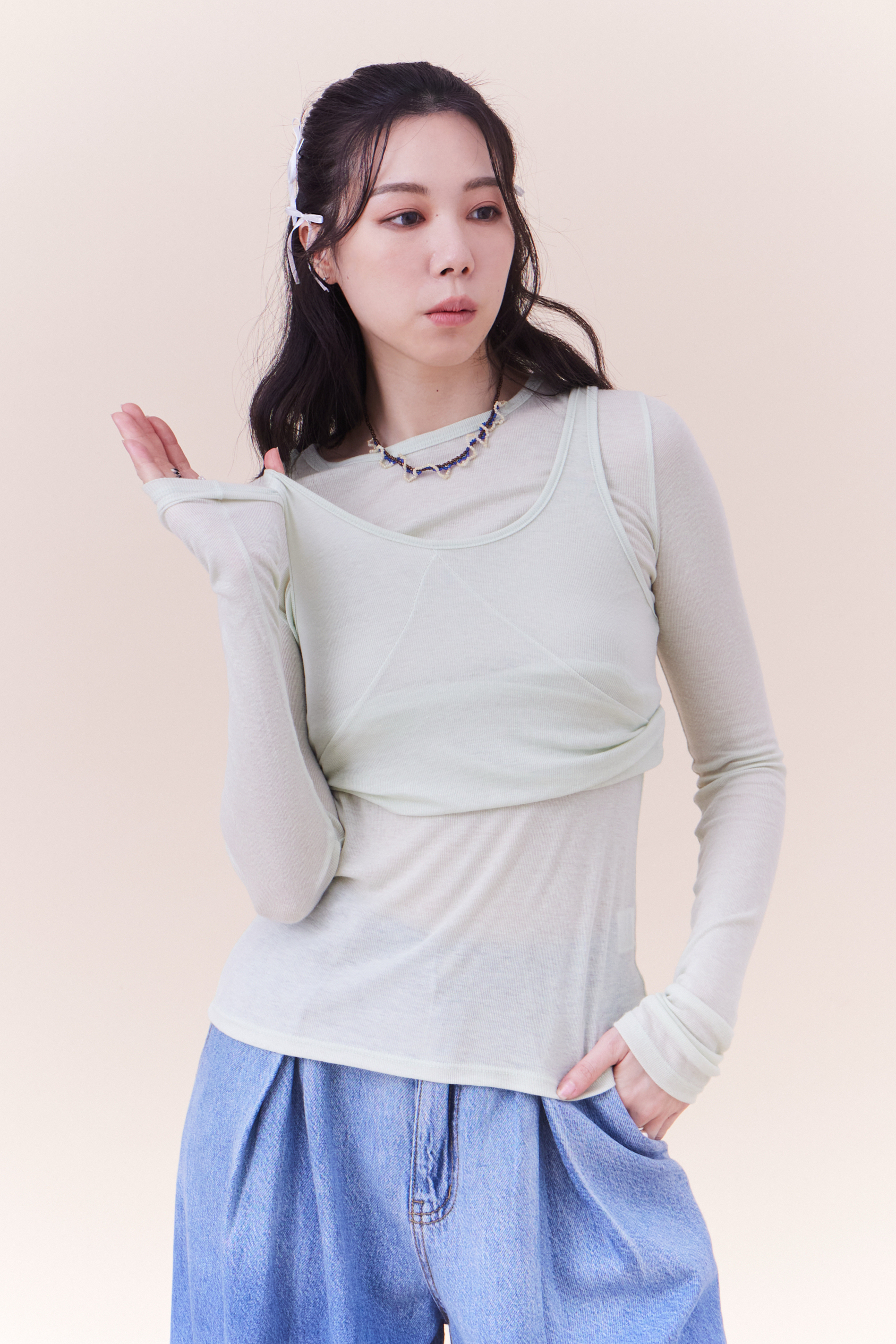 百搭柔棉兩件式背心上衣