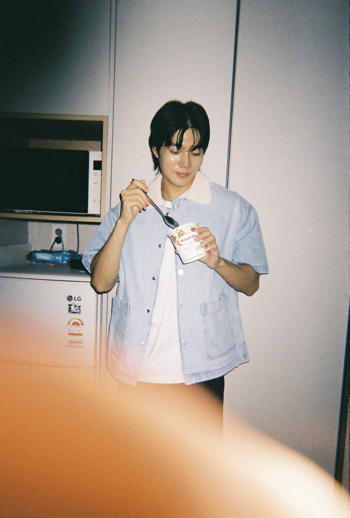 歐巴的針織拼接牛仔襯衫 歐巴的針織拼接牛仔襯衫