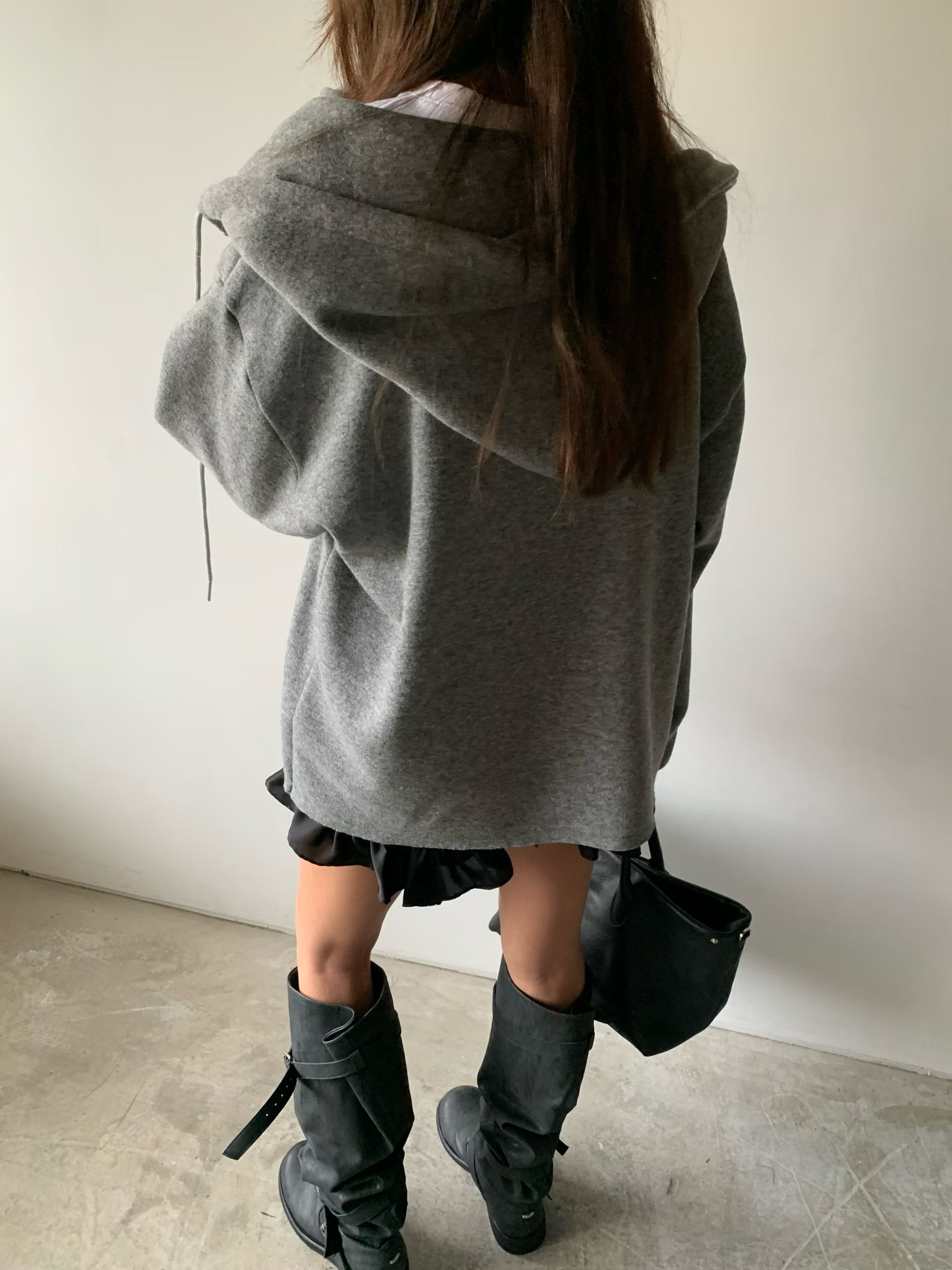 厚棉質大連帽寬鬆外套