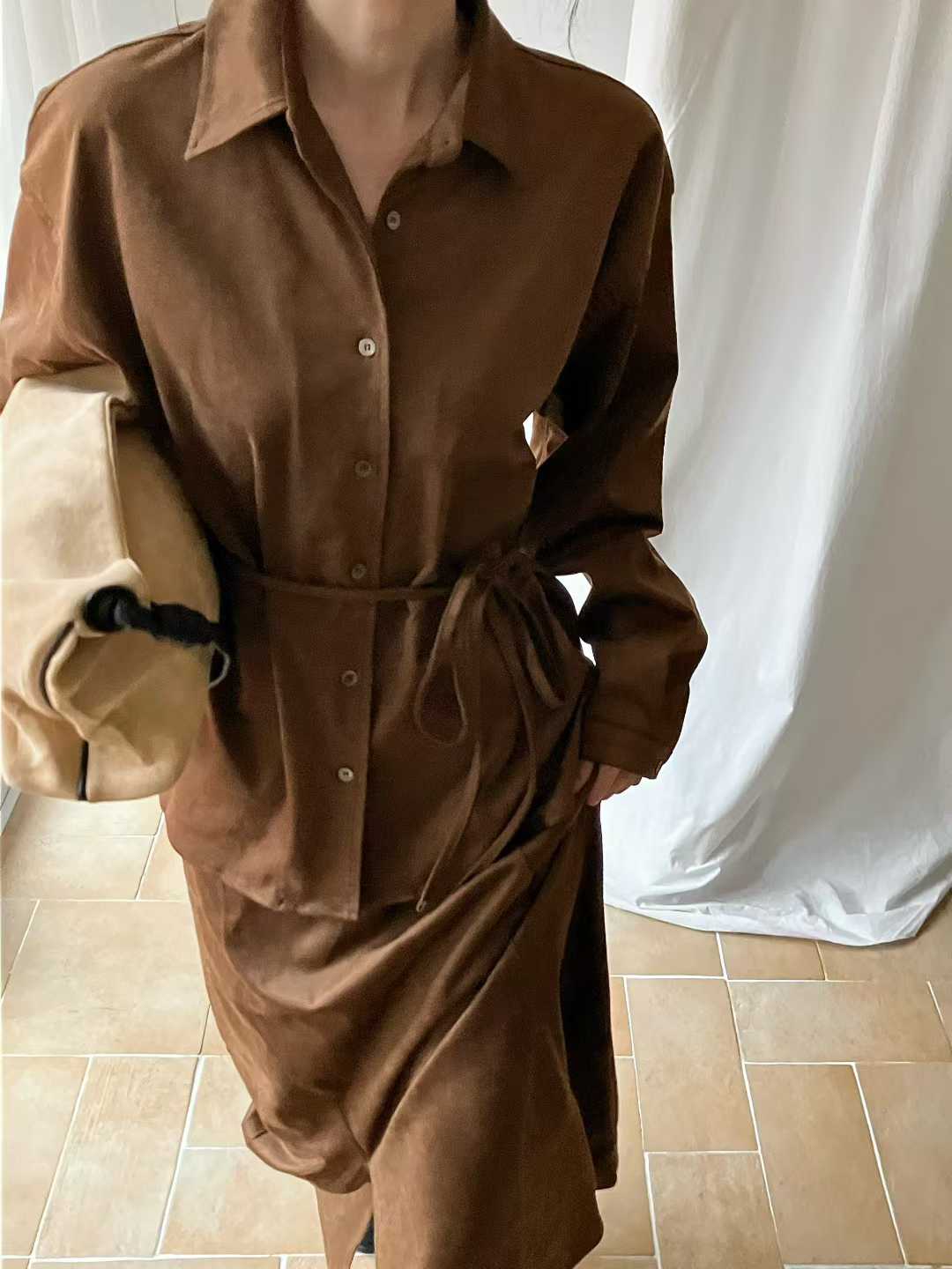 親膚短絨面襯衫外套（成套）