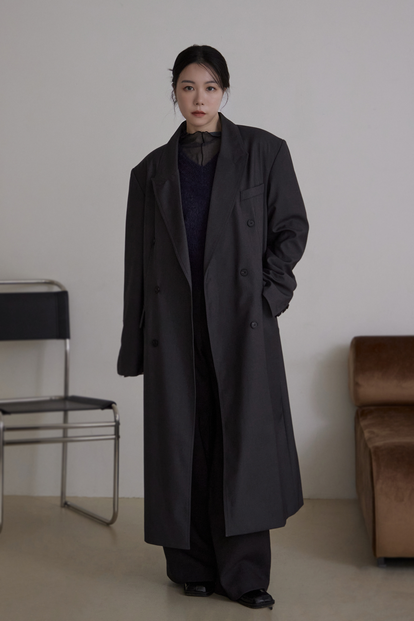 經典必備寬鬆長版西裝外套