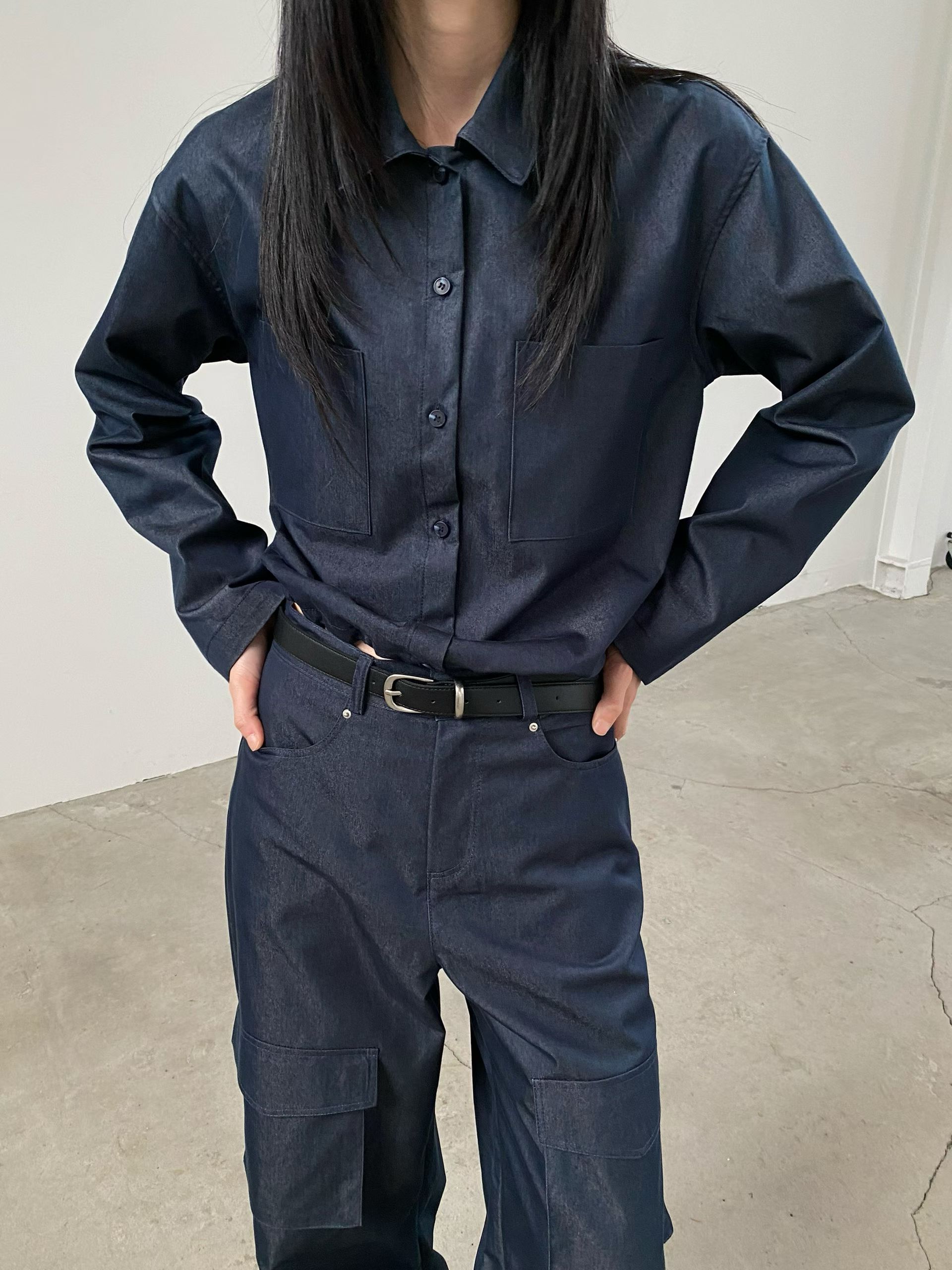 挺版襯衫率性工裝褲