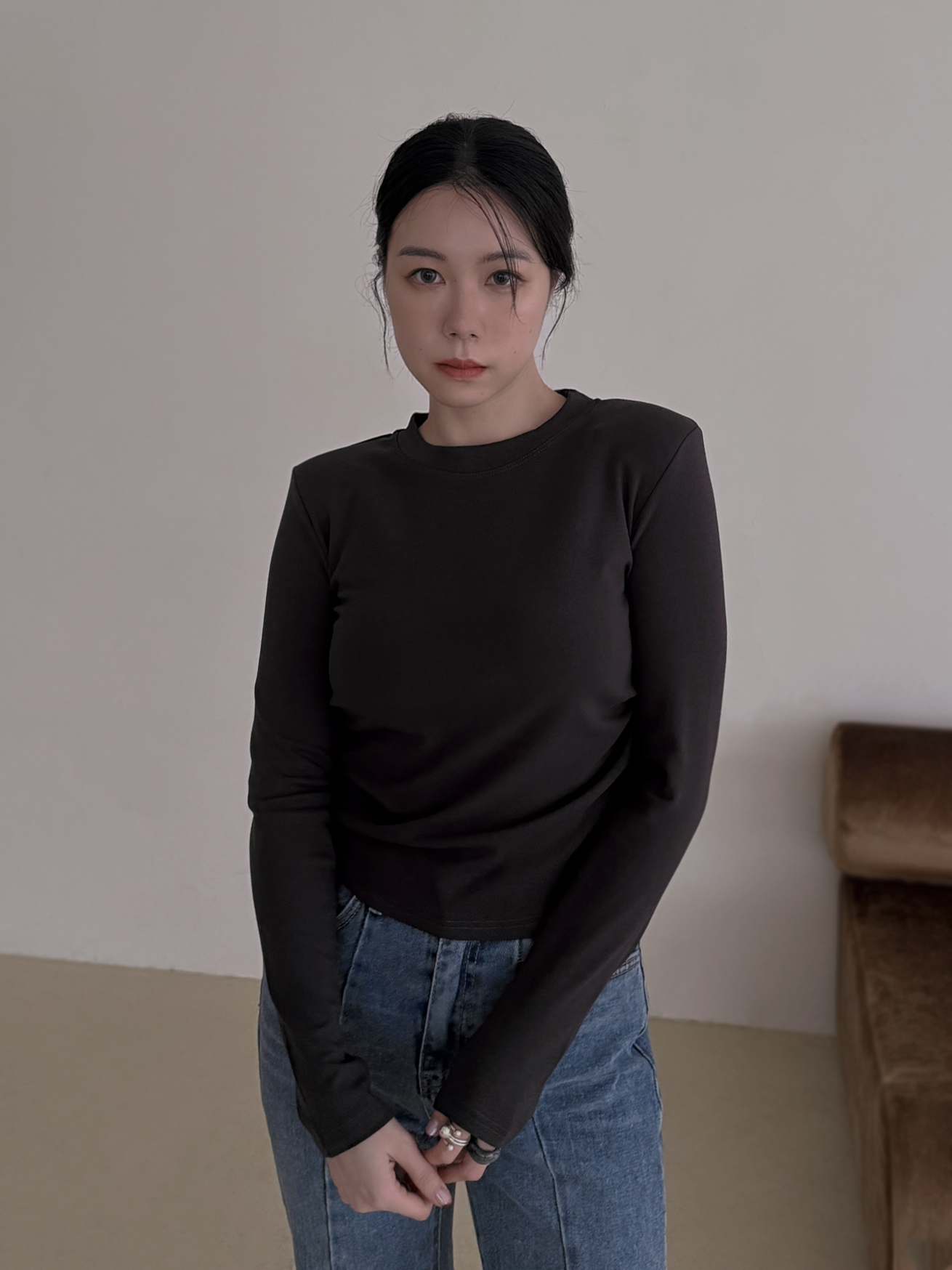 暖棉內磨毛抓皺設計上衣