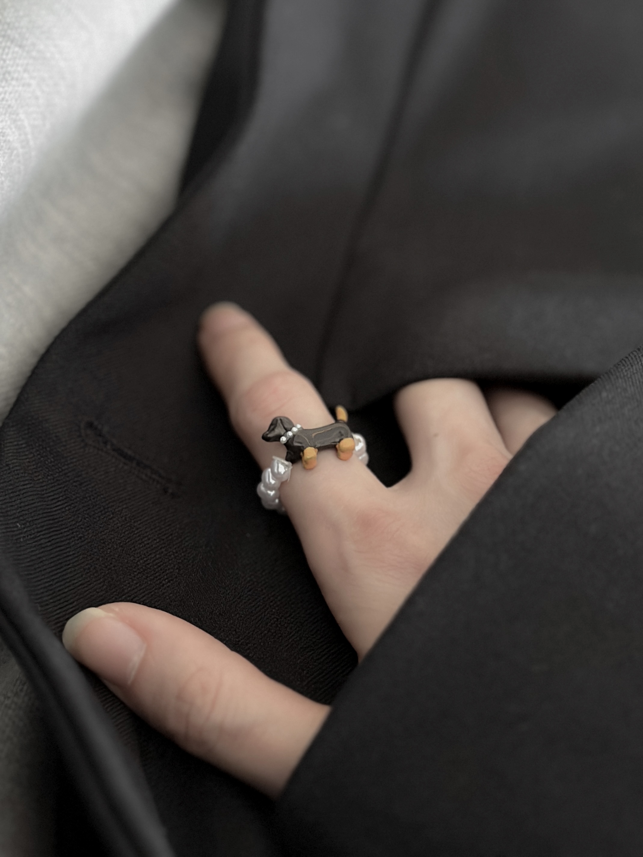 小臘腸珍珠戒指 / 項鍊 小臘腸珍珠戒指 / 項鍊