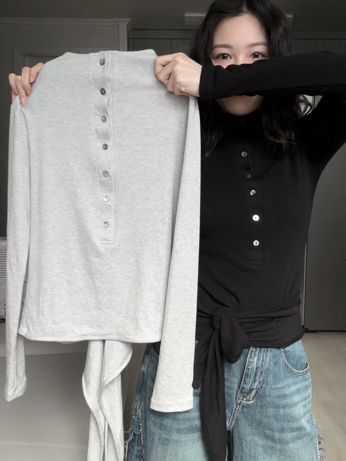 親膚彈力兩面穿立領上衣