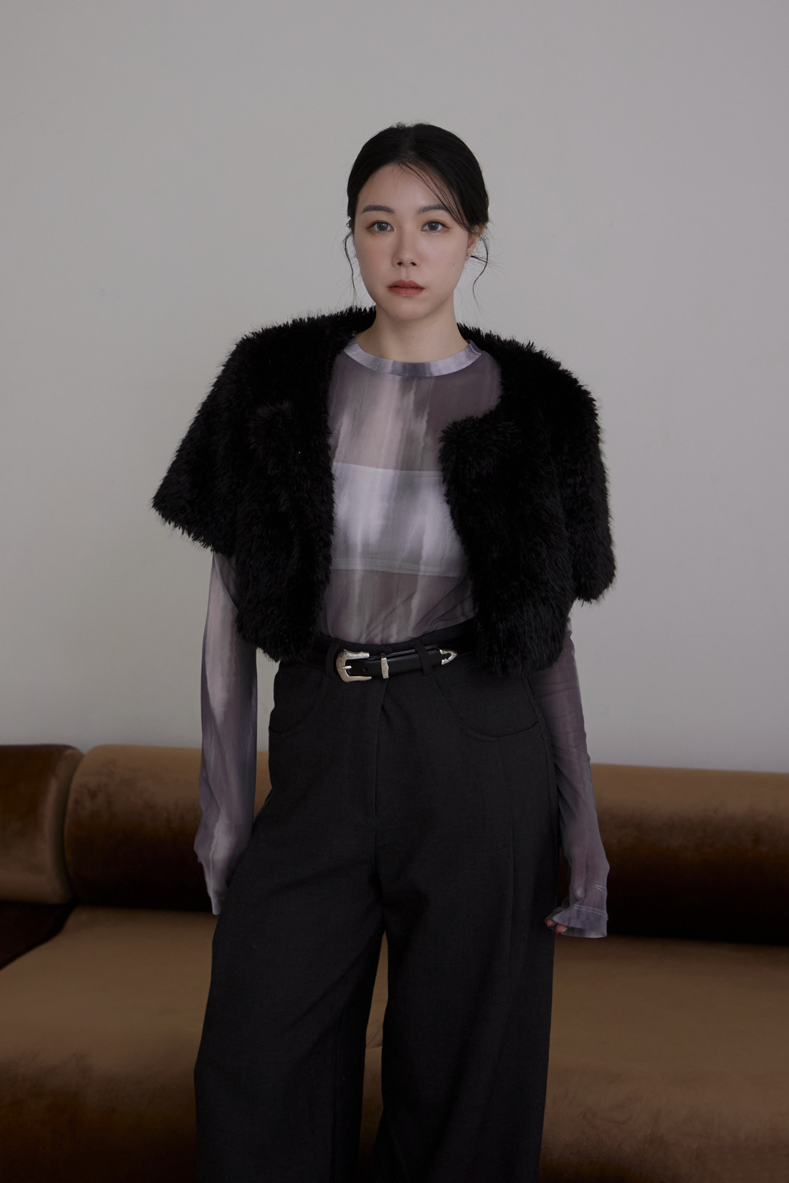 隨性渲染透膚上衣