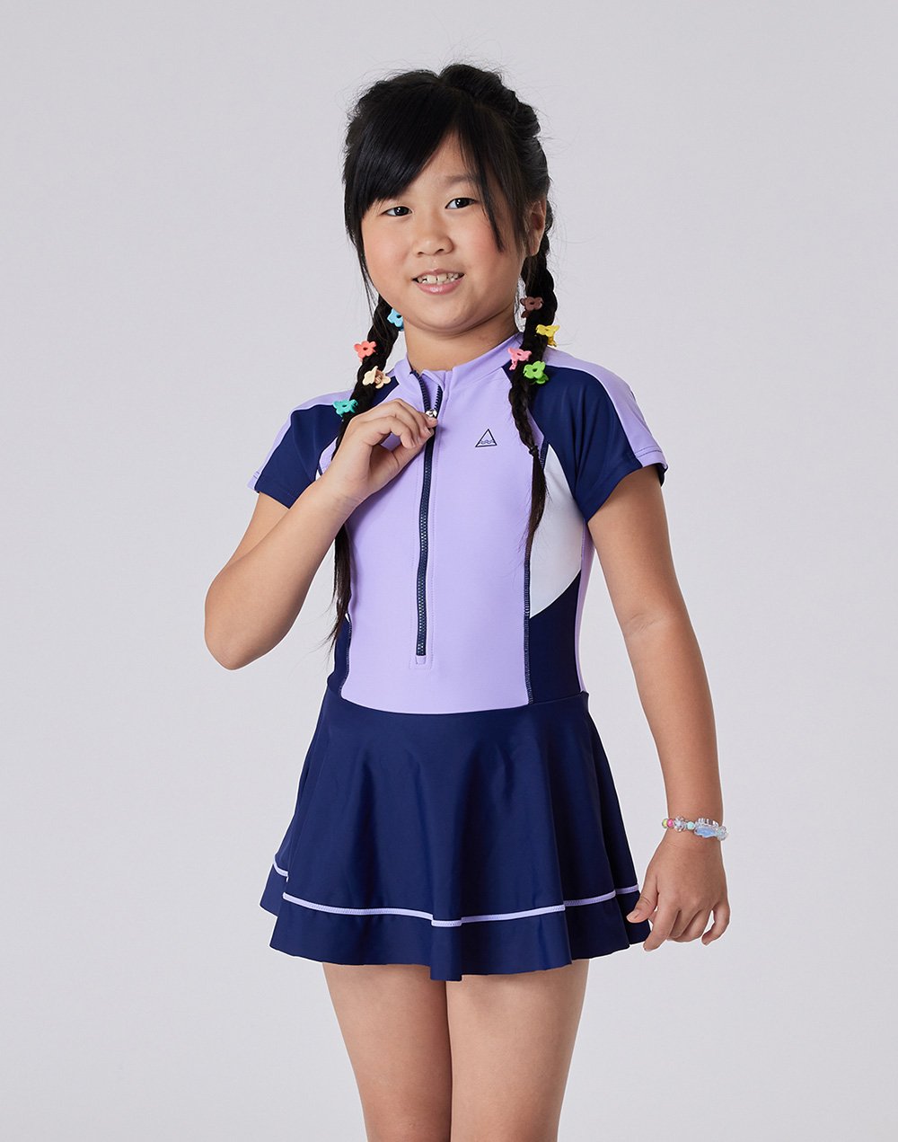 Haolang 香芋紫女童短袖泳衣| 女童泳衣| KIDS - Haolang Swim｜浩浪泳裝