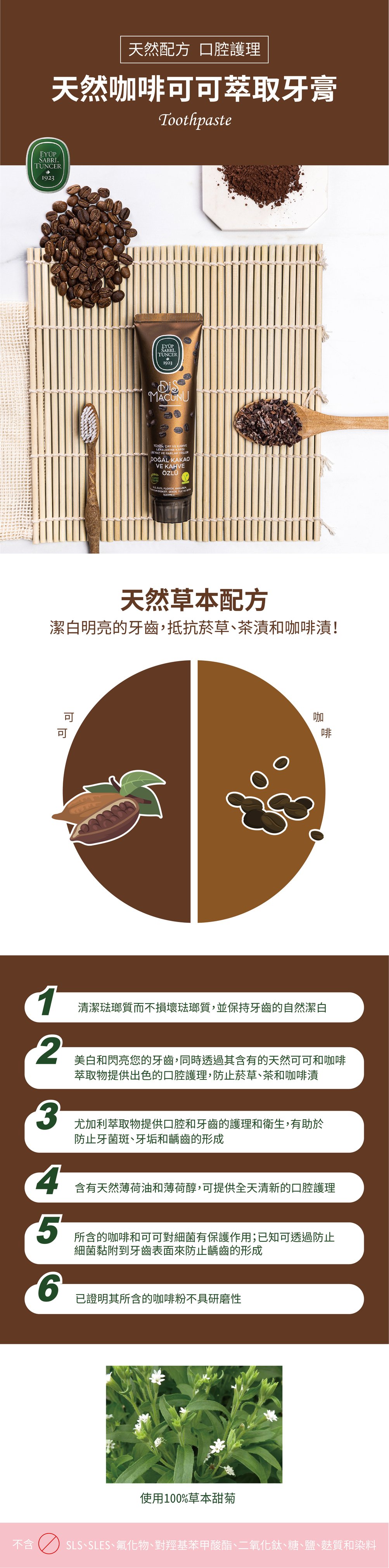 天然咖啡可可萃取牙膏| 天然草本無氟牙膏系列| 所有商品- Bonafides