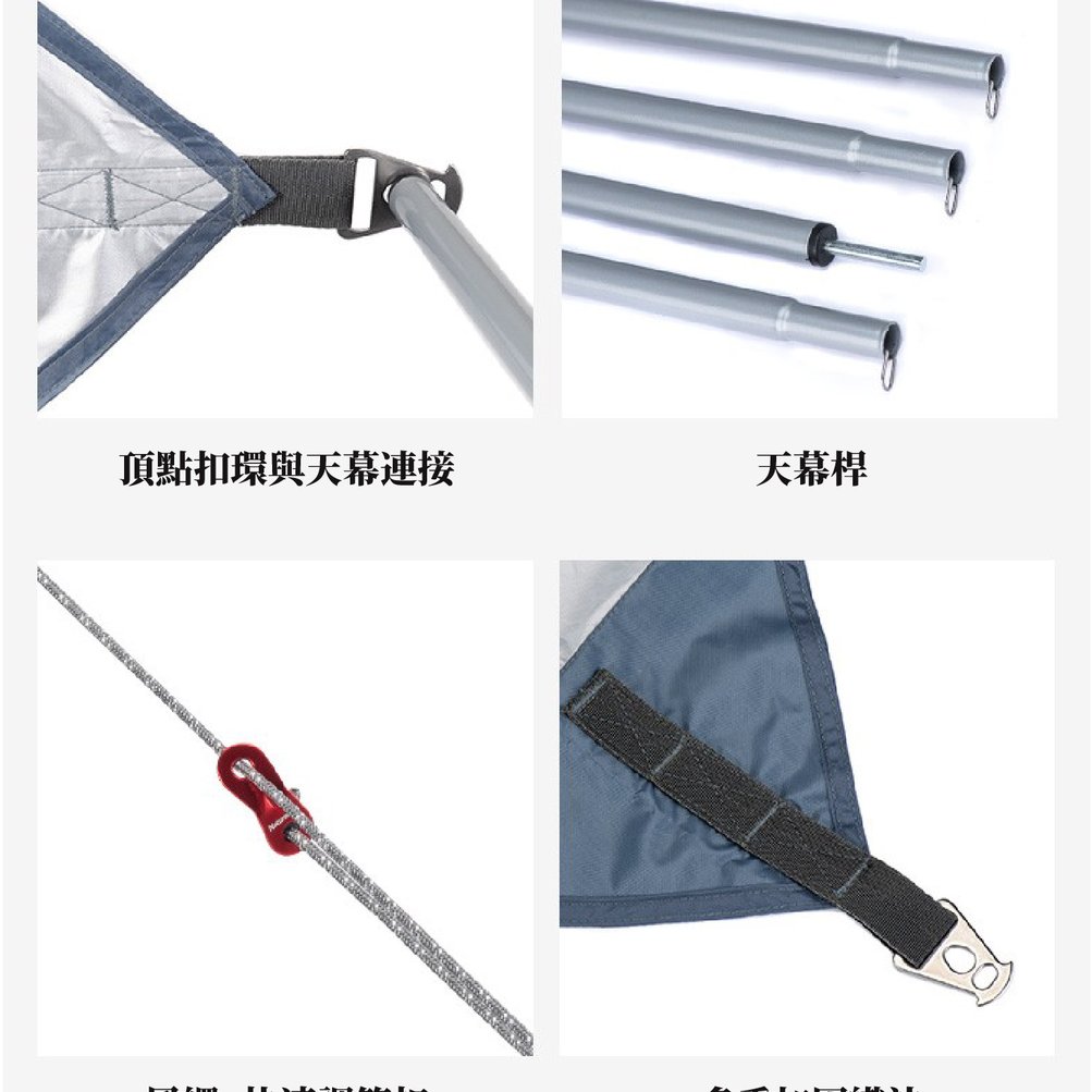 Naturehike 旭日六角蝶形天幕150D牛津布涂銀風暴藍- 裝備租客