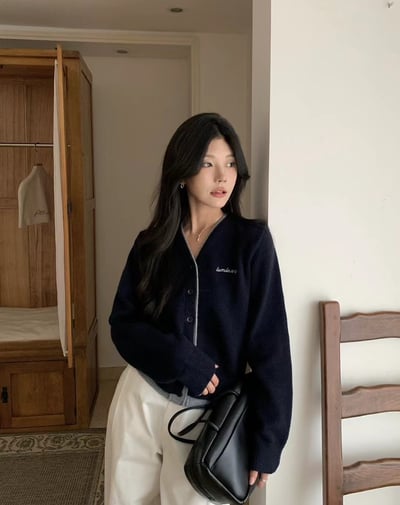 SP16 延南洞日初 撞色刺繡開衫(4colors)7