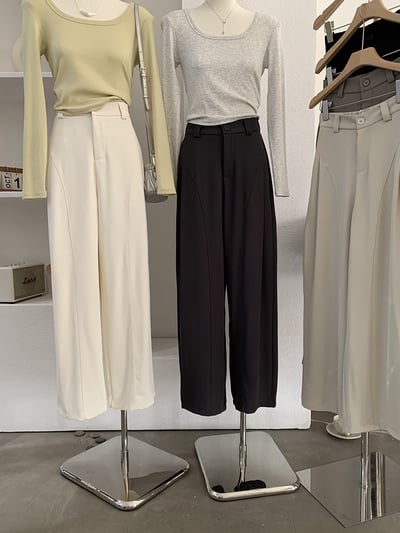 顯瘦立體剪裁高腰垂感西裝寬褲5