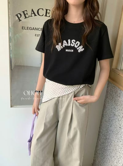 簡約刺繡英文短版T｜日常百搭必收款5