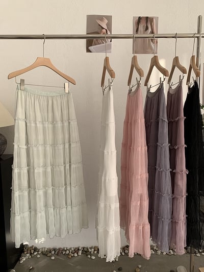 法式木耳滾邊層層蛋糕長裙6