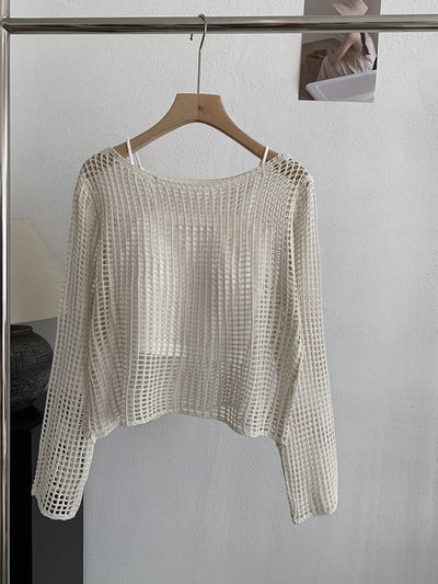 慵懶鏤空針織防曬罩衫＋細肩帶美背小可愛18