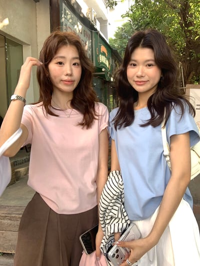 檸檬家#人手三件.日常百搭純色短袖T恤4