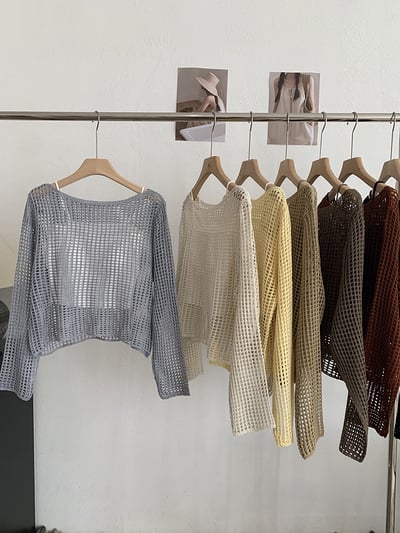 慵懶鏤空針織防曬罩衫＋細肩帶美背小可愛8