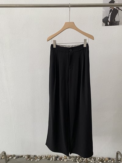 韓系復古單釦壓摺西裝寬褲20