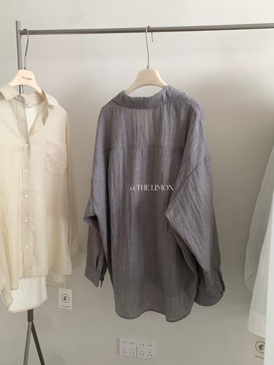 檸檬家#慵懶肌理感透氣襯衫19