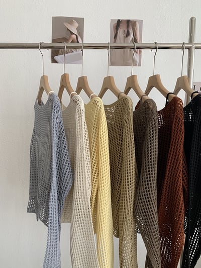 慵懶鏤空針織防曬罩衫＋細肩帶美背小可愛11