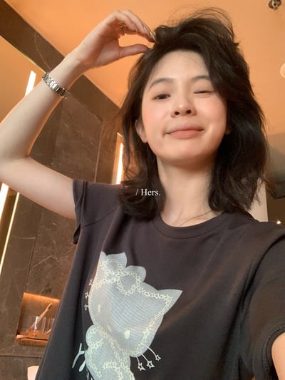 蕾絲感Kitty印花短袖T2