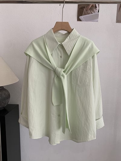 法式溫柔感線條襯衫+披肩10