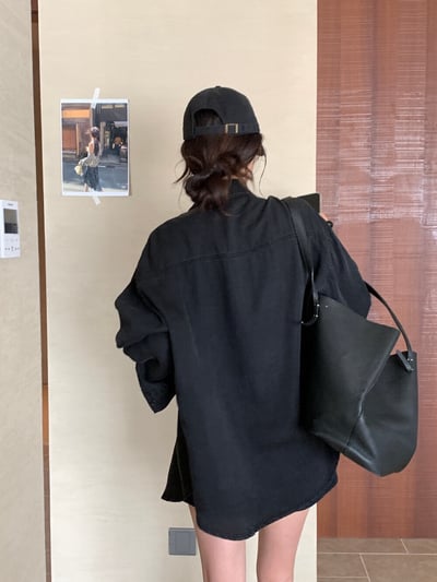 檸檬家·iu同款慵懶感寬版天絲牛仔襯衫10