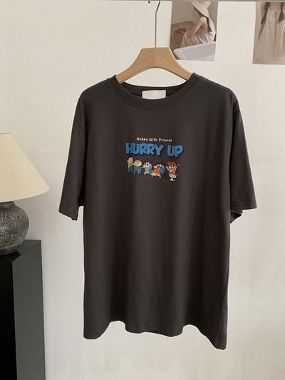 小新家族童趣卡通印花寬鬆T恤10