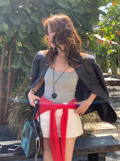 檸檬家#春日氣質裸粉修身西裝外套2