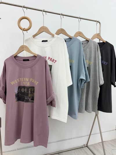 復古街景印花寬鬆TEE9