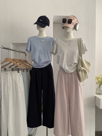 春日空氣感垂墜寬褲｜高腰顯瘦・輕柔飄逸感1