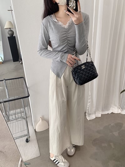 春日空氣感垂墜寬褲｜高腰顯瘦・輕柔飄逸感21